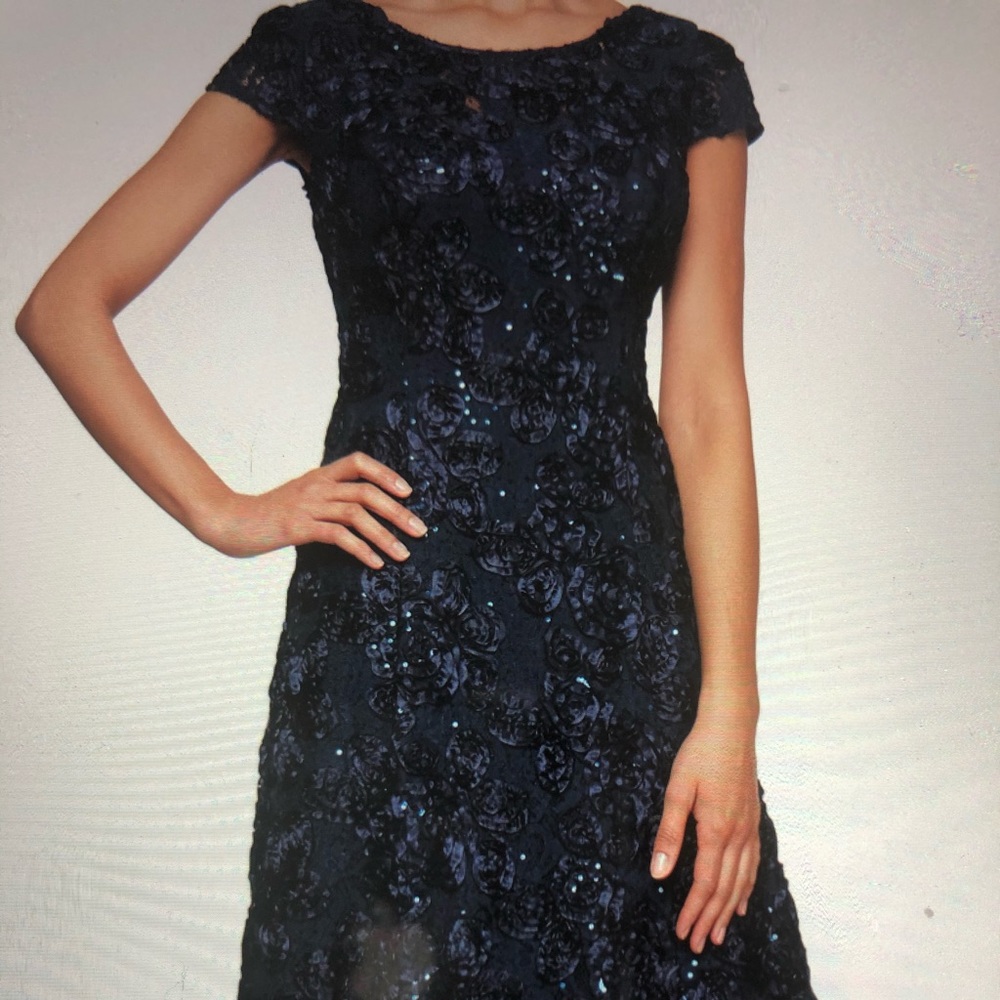 Alex Evenings Navy cocktail dress.